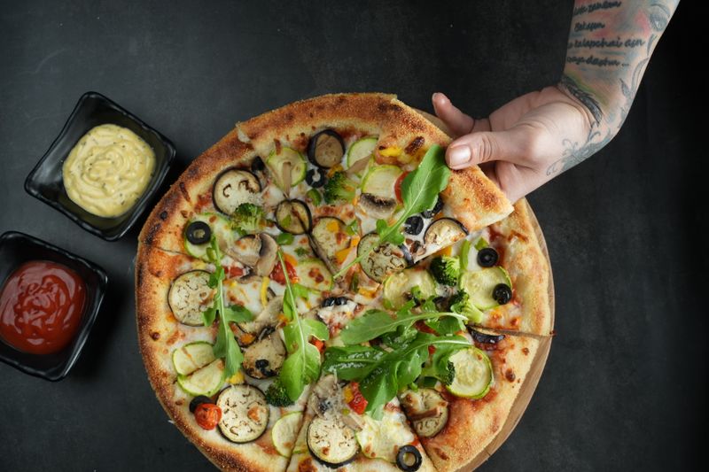 Fresh pizza ingredients used at dewey's pizza restaurant
